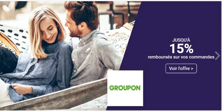 Widilo / Groupon : 15% de cashback boosté exceptionnel pour le meilleur site de deal