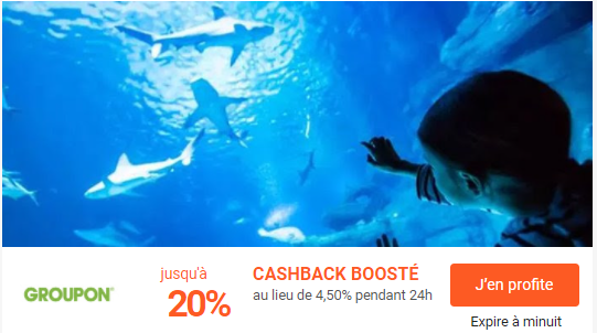 20% de cashback Groupon, meilleur site de deal, avec iGraal