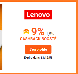 Lenovo : Cashback boosté + code promo + bonus avec iGraal