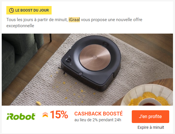 iGraal / iRobot : Cashback, codes promo, réduction - Tous les bons plans iRobot - Aspirateurs robots