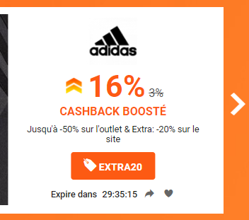 Soldes Adidas+ 16% de cashback Adidas avec iGraal + codes promo Adidas + Bonus iGraal 10€