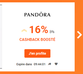 Soldes Pandora + 16% de cashback Pandora avec iGraal + codes promo Pandora + Bonus iGraal 10€