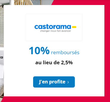Code promo Castorama : 10% de remboursement en cashback + 7€ de bonus eBuyClub