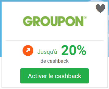iGraal : 20% de cashback Groupon + code promo + bonus de 10€