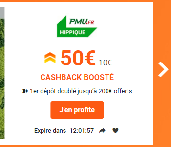 iGraal : 50€ de cashback PMU-Hippique + bonus de 10€