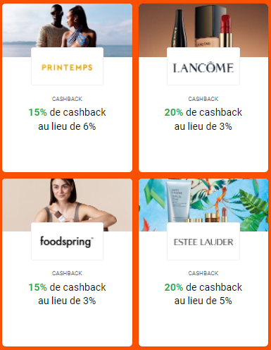 Flash CashBack Code Promo iGraal - S22-2022 - Printemps-FoodSpring-Lancôme-Estée Lauder
