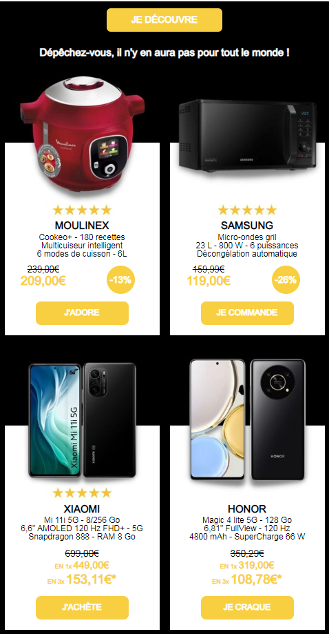 RueDuCommerce - Vente Flash : Moulinex-Samsung-HP-Asus-Xiaomi-Honor