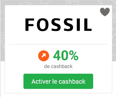 Fossil : CashBack - Code promo / iGraal 40%