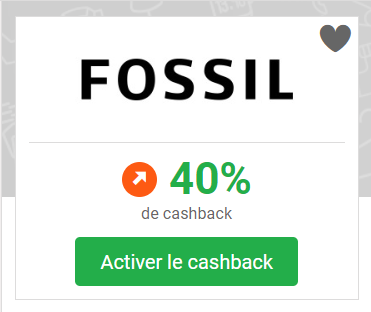 Fossil - CashBack - Code promo - iGraal - 40