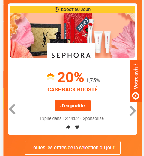 Sephora / iGraal : Code promo 20%