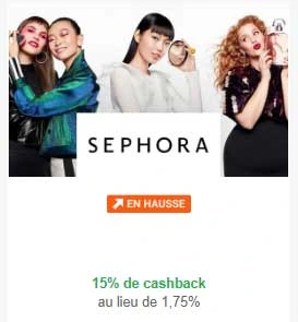 Flash-CashBack iGraal / Sephora : 15% + Codes promo