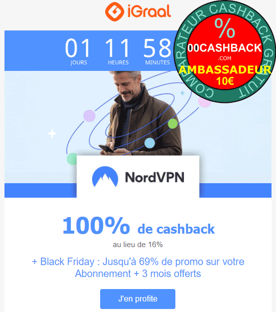 iGraal-NordVPN-CashBack-Code-promo-100