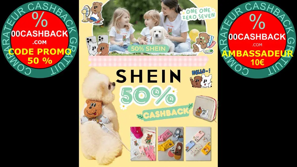 Code Promo SheIn : 50% de Cashback en Plus sur SheIn avec TopCashBack.fr + 10€ Bonus